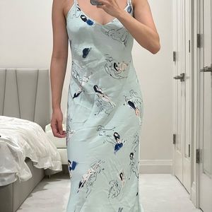 Aritzia midi printed slip dress LIKE NEW